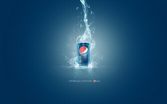 Pepsi Can Water Splash Logo Desktop Wallpaper