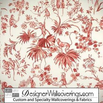 Monkey Toile Wallpaper Pal Designer Wallcoverings