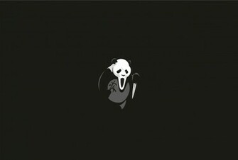 Wallpaper Minimalistes Panda Scream