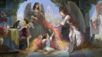 Wallpaper Angels Family Home Comfort Cats