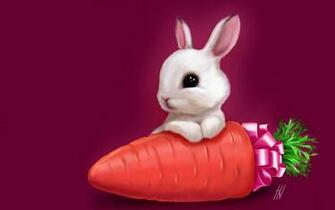 Bunny Wallpaper With Christmas Present A Delicious Carrot