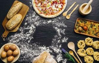Wallpaper Food Eggs Bread Pizza Flour