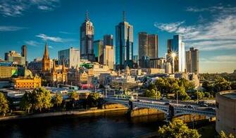 Wallpaper Melbourne Australia Bridges Rivers Skyscrapers Cities