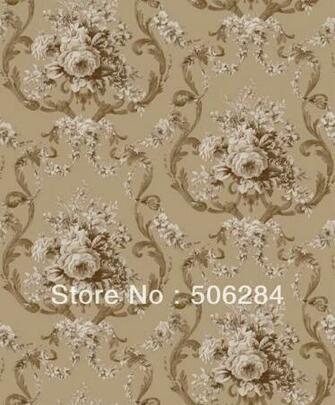 Vintage Classic Cream White French Flocking Damask Feature Wallpaper