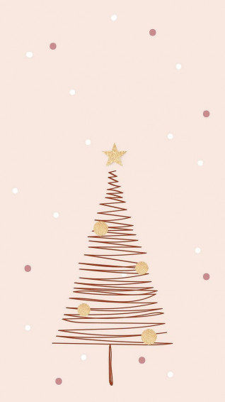 Cute Christmas iPhone Tree Scribble Wallpaper