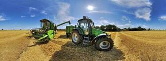 Tractors Fisheye Effect Multiscreen Widescreen Wallpaper
