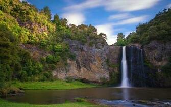 Serene Waterfall Wallpaper Background