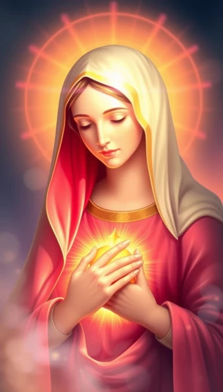 Mother Mary Heart Mobile Wallpaper