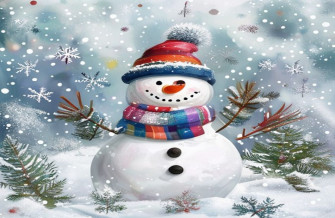 Winter Snowman Wallpaper