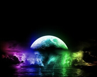 Cool Wallpaper A Really And Colorful Moon