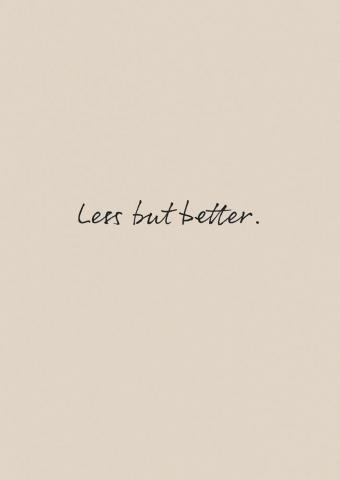 Less But Better Poster Beige Background Aesthetic Pastel