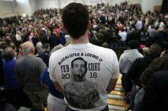 Presidential Candidate Ted Cruz Looks On From Bleachers As