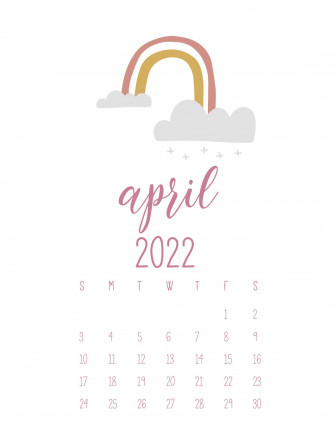Simple Rainbow April Calendar Wallpaper