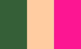 Deep Moss Green Peach And Pink Three Color Background