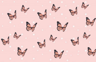 Pink Butterfly And Stars Aesthetic Wallpaper