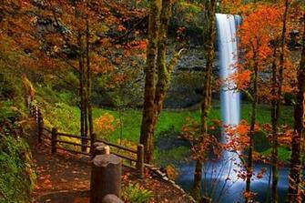 Autumn Waterfall In HD At Wallpaperia
