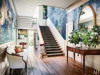 French Scenic Wallpaper In This Washington D C Entry Hall Foyers