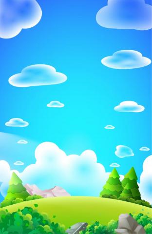 Cartoon Forest Hill Portrait Vector Nature Background