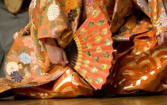 Japanese Wallpaper Kimono And Folding Fan