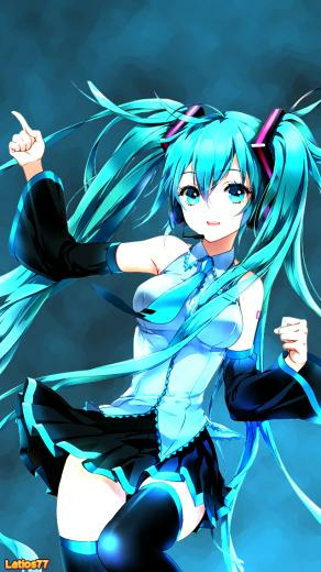 Vocaloid Hatsune Miku iPhone Wallpaper By Latios77