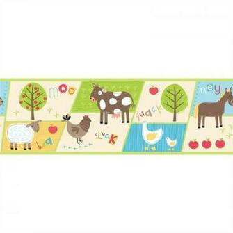 Dlb07532 Farm Animals Farmyard Nursery Hoopla Wallpaper Border