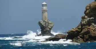The Lighthouse Tourlitis Of Andros Island Greece Was Bulit In