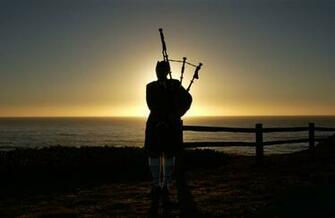 At Sunset Happily Ever After In Scottish Bagpipes
