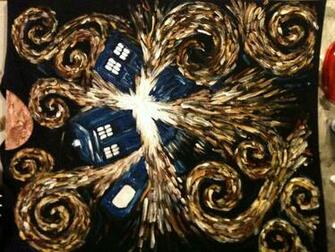 Van Gogh Tardis Wallpaper Hand Painted Exploding