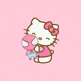 Hello Kitty And Spiderman In Art