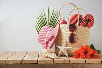 Desktop Wallpaper Sea Stars Flip Flops Hat Summer Shells Glasses