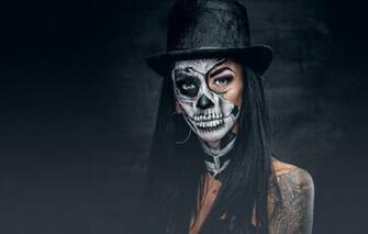 Wallpaper Woman Look Female Makeup Day Of The Dead Image For