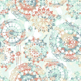 Roommates Bohemian Orange And Blue Peel Stick Wallpaper
