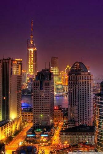 Colorful City Lights At Night 4k HD Desktop Wallpaper For