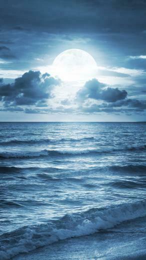 Blue Beach At Dusk iPhone Plus Wallpaper