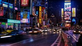 High Resolution City Street At Night Background Wallpaper HD