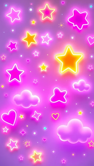 Aesthetic Cute Neon Wallpaper