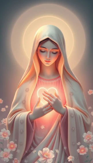 Mother Mary Heart Mobile Wallpaper