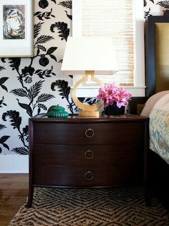 Valencich Wallpapered Bedroom Nightstand