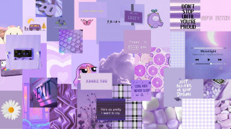 Purple Aesthetic Collage Wallpaper