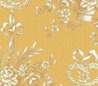 Brown Gold Toile Wallpaper Virginia