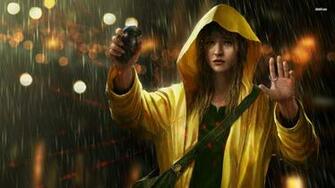 Girl Holding A Hand Grenade Wallpaper