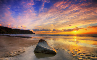 Beach Sunset HD Wallpaper