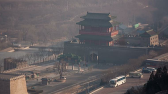 Main Entrance Of Great Wall Panorama China Stock Video Footage