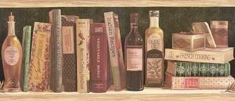 St James York Tk6331b Kitchen Cookbooks Wallpaper Border Brown