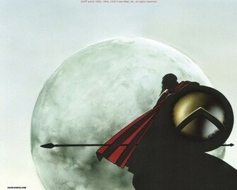 Movie Spartan Warrior Shield Spear Moon Historical Wallpaper