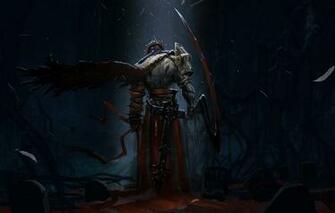 Wallpaper Dark Sword Blood Fantasy Armor Warrior Night