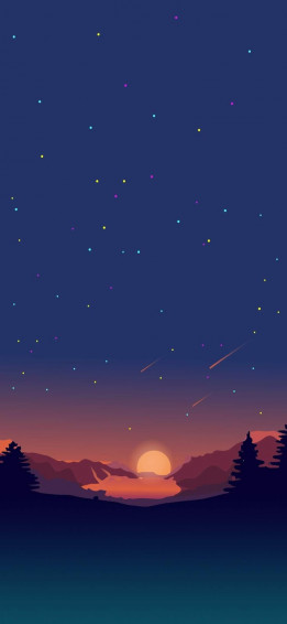 Sunset Digital Art Mobile Wallpaper Minimalist HD Nature