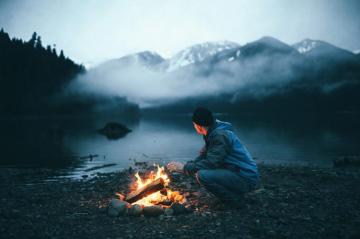 Alone In The Campfire Wallpaper Teahub Io