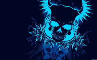 Christmas Skulls Wallpaper Image