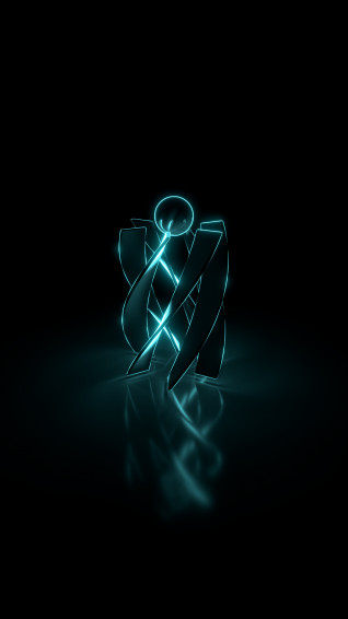 Neon Cyan Tower R AmoledBackground